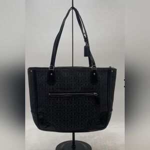 Coach Signature Poppy Lurex Black Canvas Tote